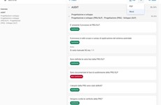 Screenshot File excel ed iAuditor - Audit Progettazione e sviluppo