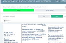 Screenshot MODELLO PER LA VERIFICA DELLA DOCUMENTAZIONE AZIENDALE